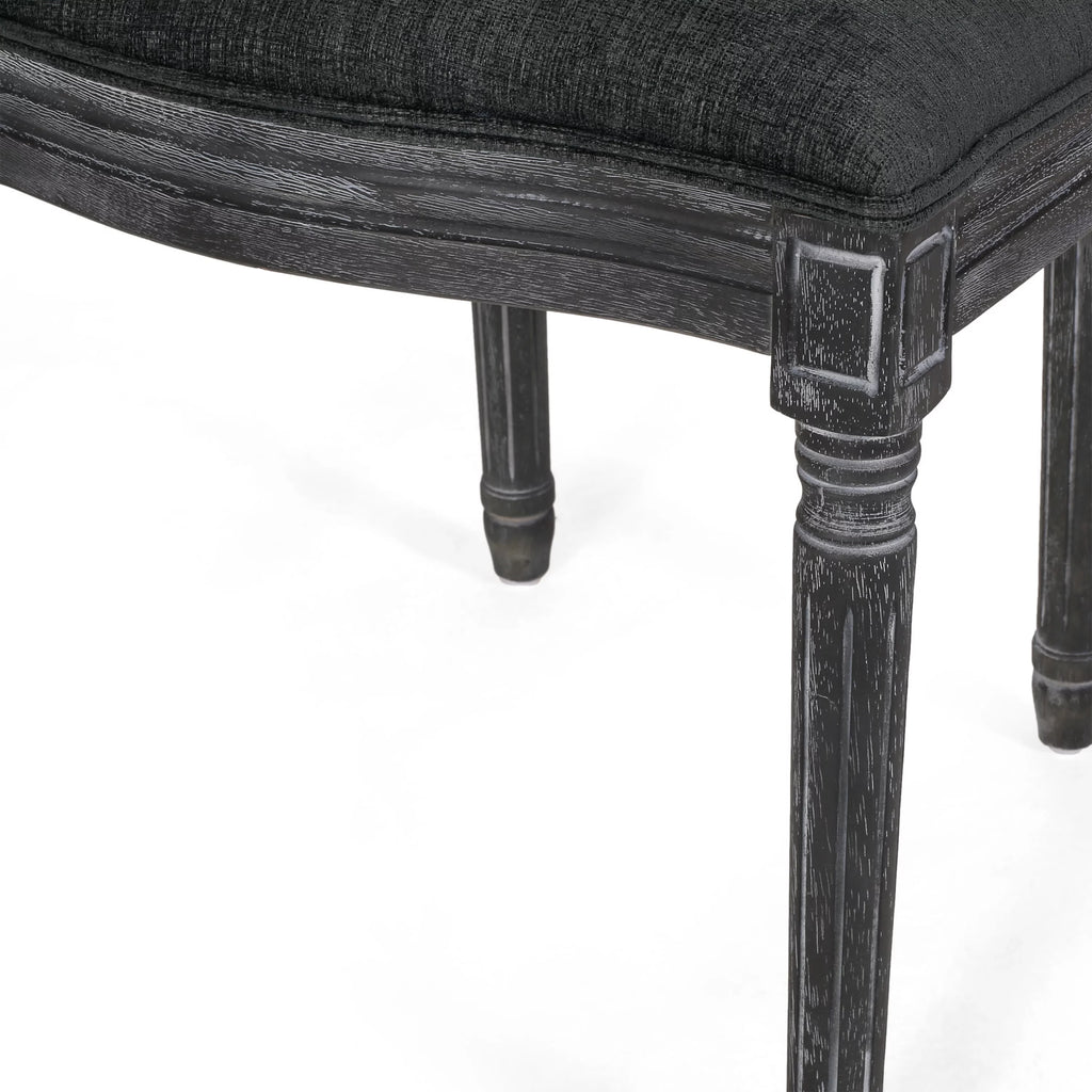 Upholstered Wood and Cane Dining Chairs, Set of 4 H50820