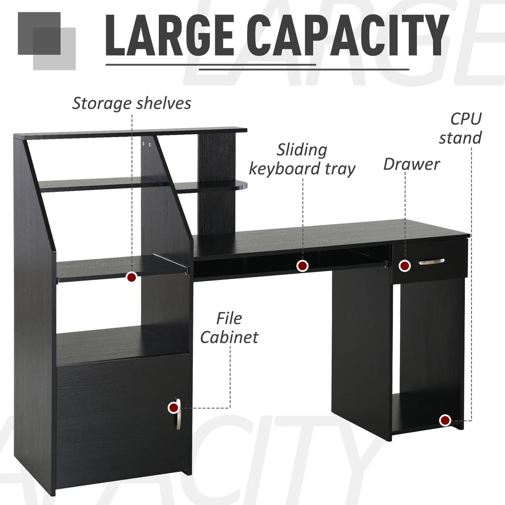 Computer Table with Keyboard Shelves Drawer A3656