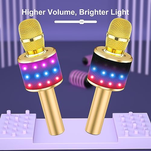 Bluetooth Karaoke Microphone with Disco Lights H338657