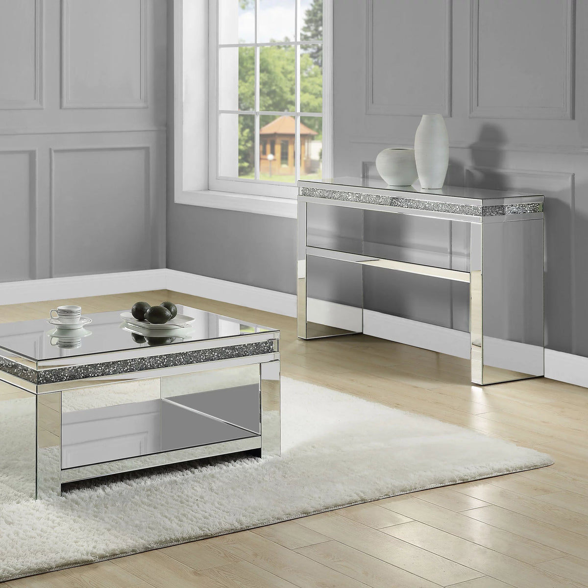 Mirrored Rectangular Sofa Table X256