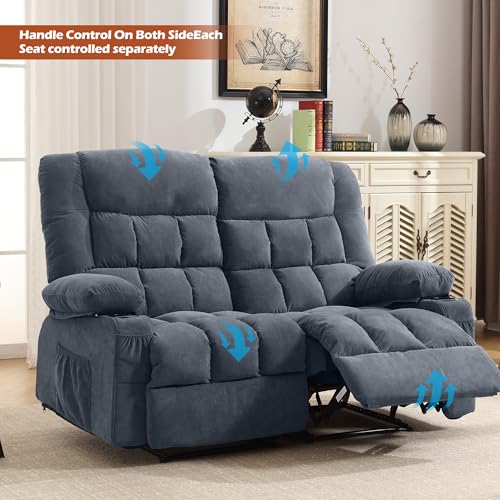 2 Seat Manual Reclining Loveseat with Cup Holders Q1155