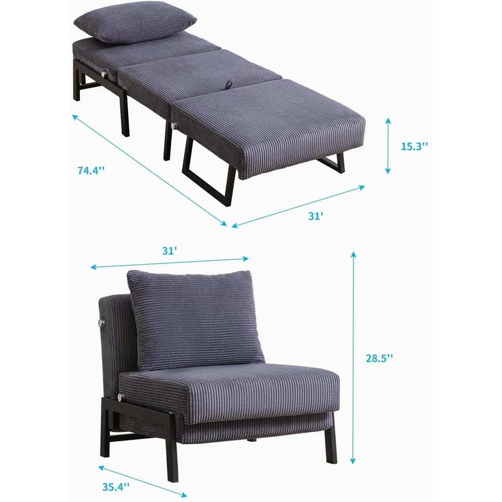 Foldable Sleeper Sofa Bed Dark Grey U88381
