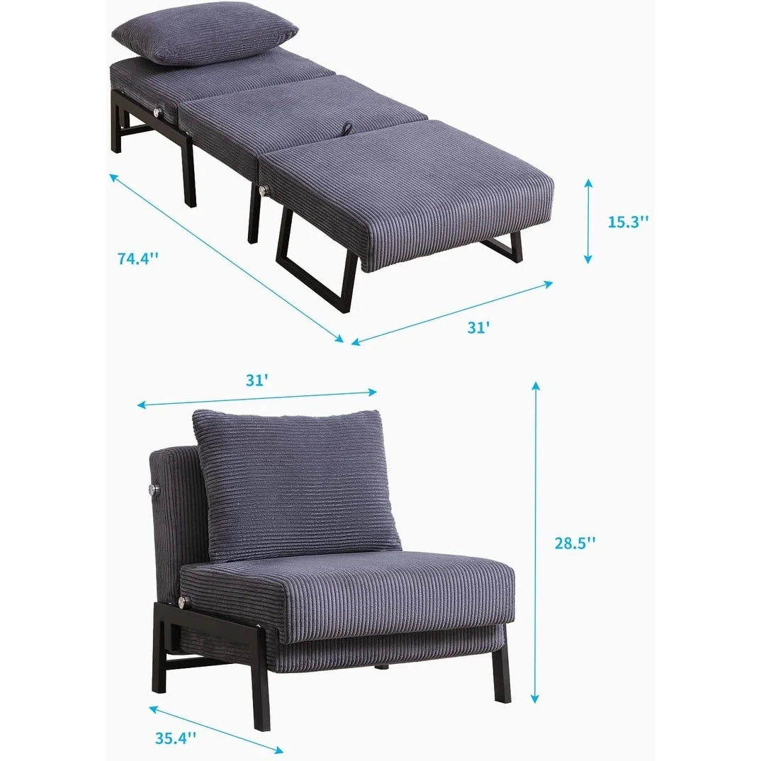 Foldable Sleeper Sofa Bed Dark Grey U88381