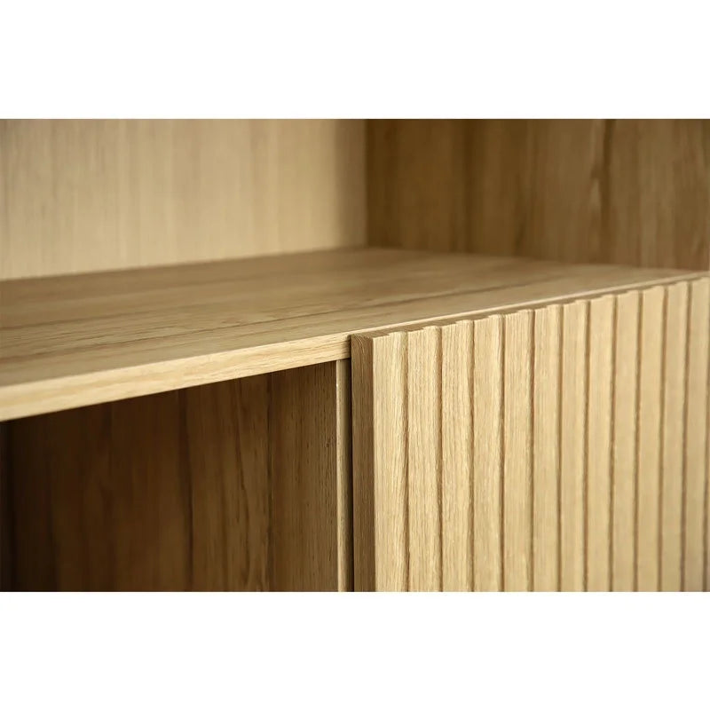 Modern Sideboard Buffet with Wavy Grain Doors I197431