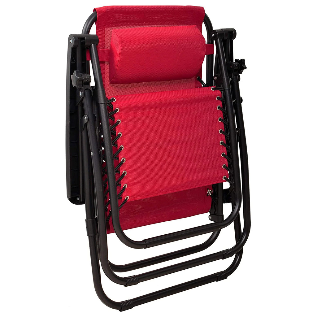 Adjustable Outdoor Zero Gravity Recliner Lounge Chair, Burgundy, 2 O917947