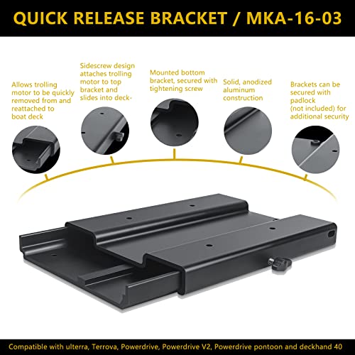 Quick Release Bracket Trolling Motor Mount Black Aluminum Z9299