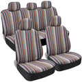 Striped Heavy Duty Woven Car Seat Covers Full Set 9pc K43612