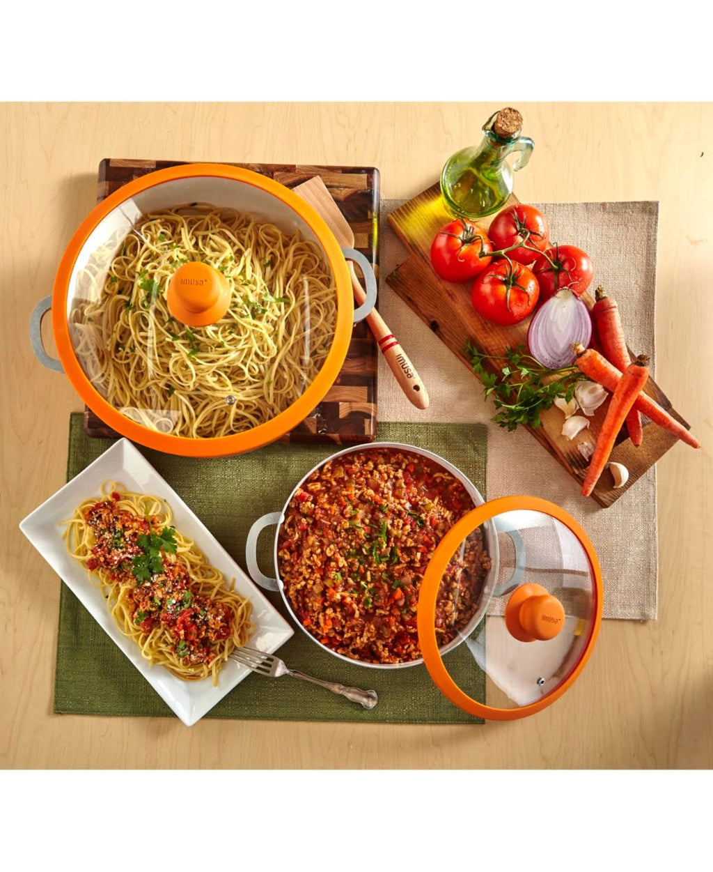 2-Piece Ceramic Nonstick Caldero Set Orange M9454