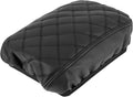 Black Microfiber Leather Center Console Lid Armrest Cover I231