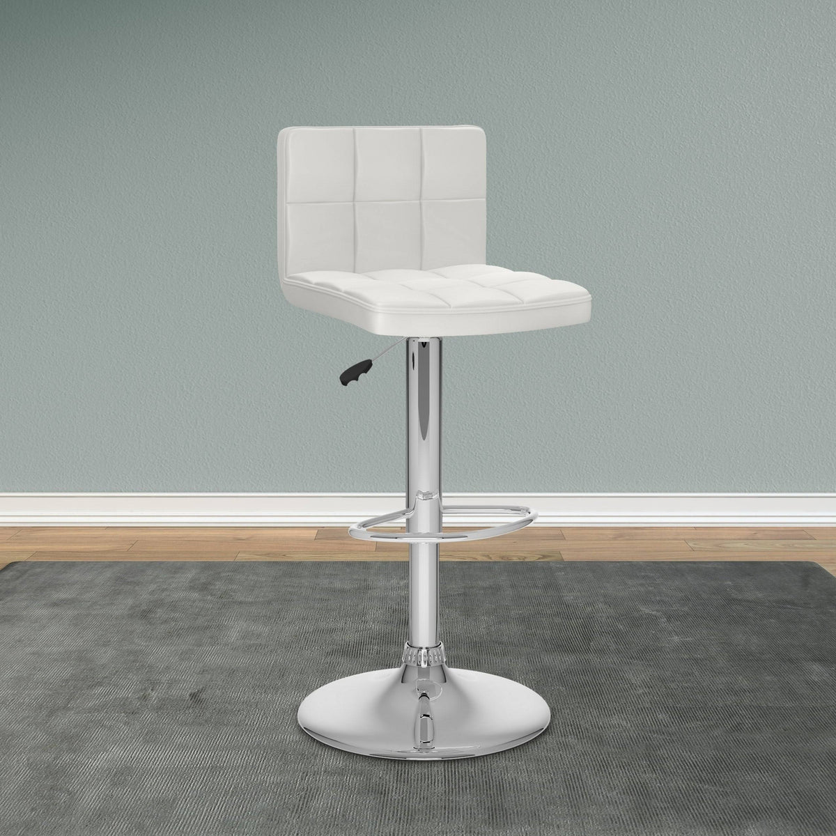 Adjustable Leatherette Bar Stool Set of 2 Red X424504