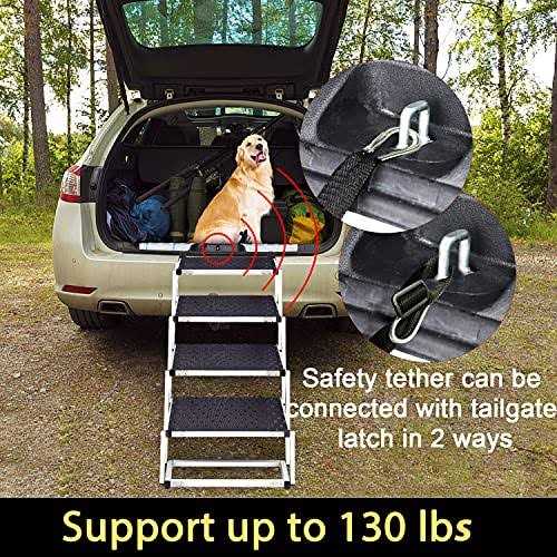 Extra Wide Foldable Dog Car Stairs with Nonslip Surface I415