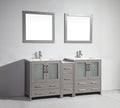 72 in. Grey Double Sink Ceramic Vanity Cabinet with Mirror G58220