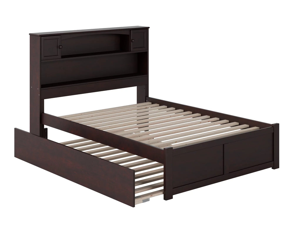 Espresso Full Platform Bed with Trundle Bed T2926