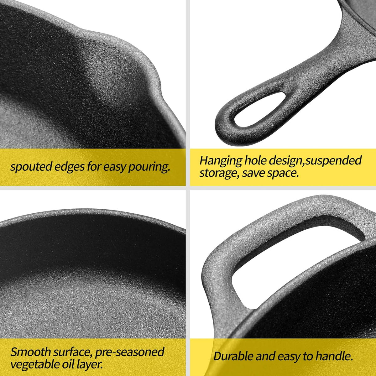 Pre-Seasoned Cast Iron 15 Dual Handle Frying Pan B884