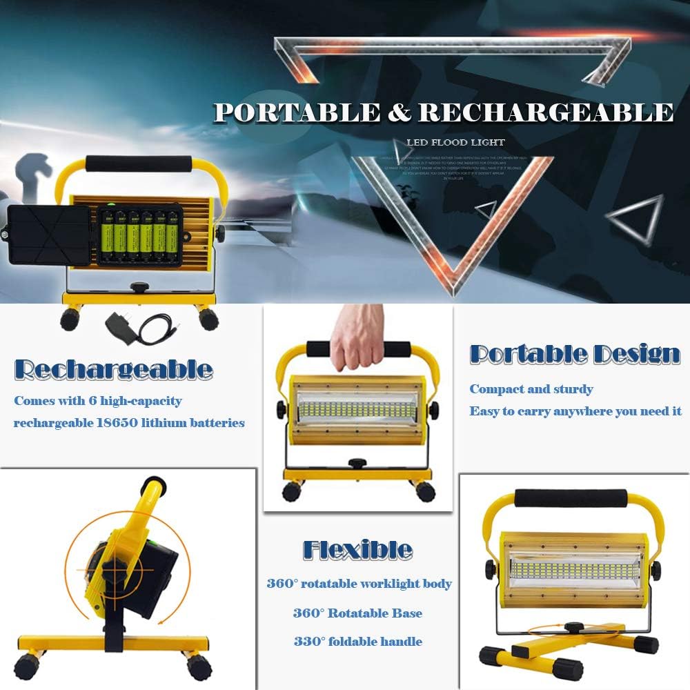 100W Waterproof Portable LED Work Light with Stand Y672572