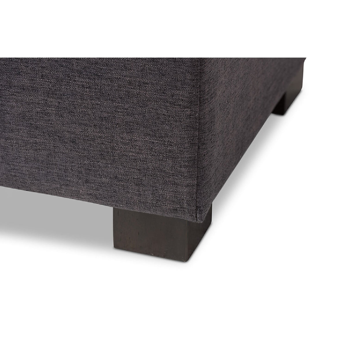 Dark Grey Fabric Storage Ottoman Bench C7451