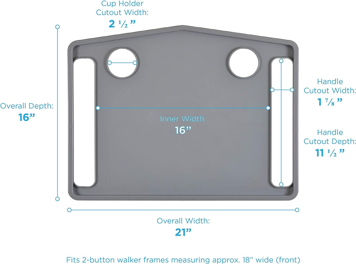 Walker Tray with 2 Cup Holders, 1 Count Q793