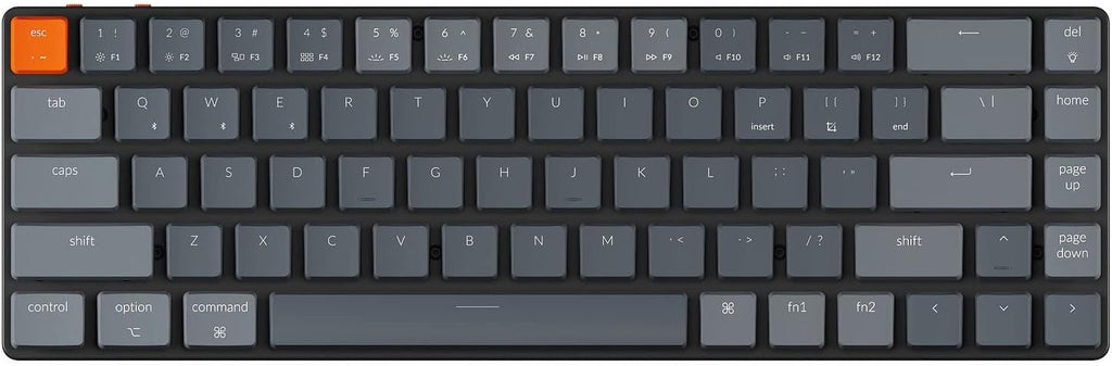 68 Keys Ultra-Slim Wireless Bluetooth/Wired Mechanical Keyboard with Low-Profile Gateron Mechanical Brown Switch, RGB LED Backlit R243
