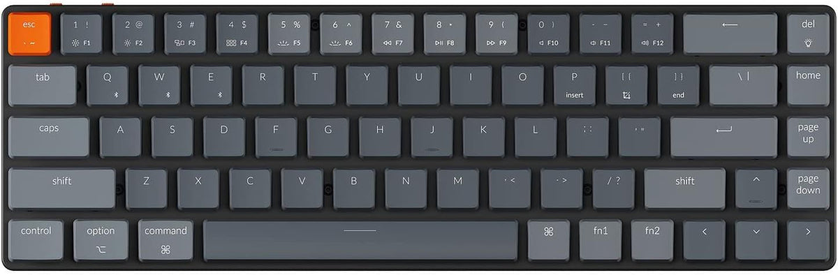 68 Keys Ultra-Slim Wireless Bluetooth/Wired Mechanical Keyboard with Low-Profile Gateron Mechanical Brown Switch, RGB LED Backlit R243