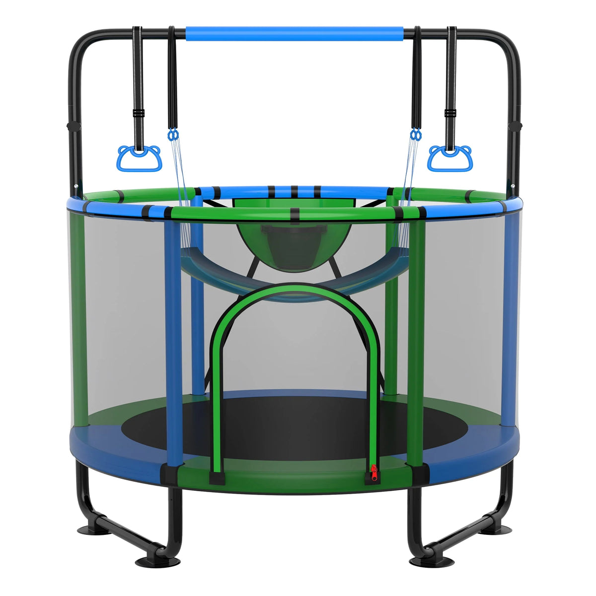 60'' Trampoline with Enclosure, Basketball Hoop and Swings B77636