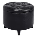 Black Round Storage Ottoman H2309