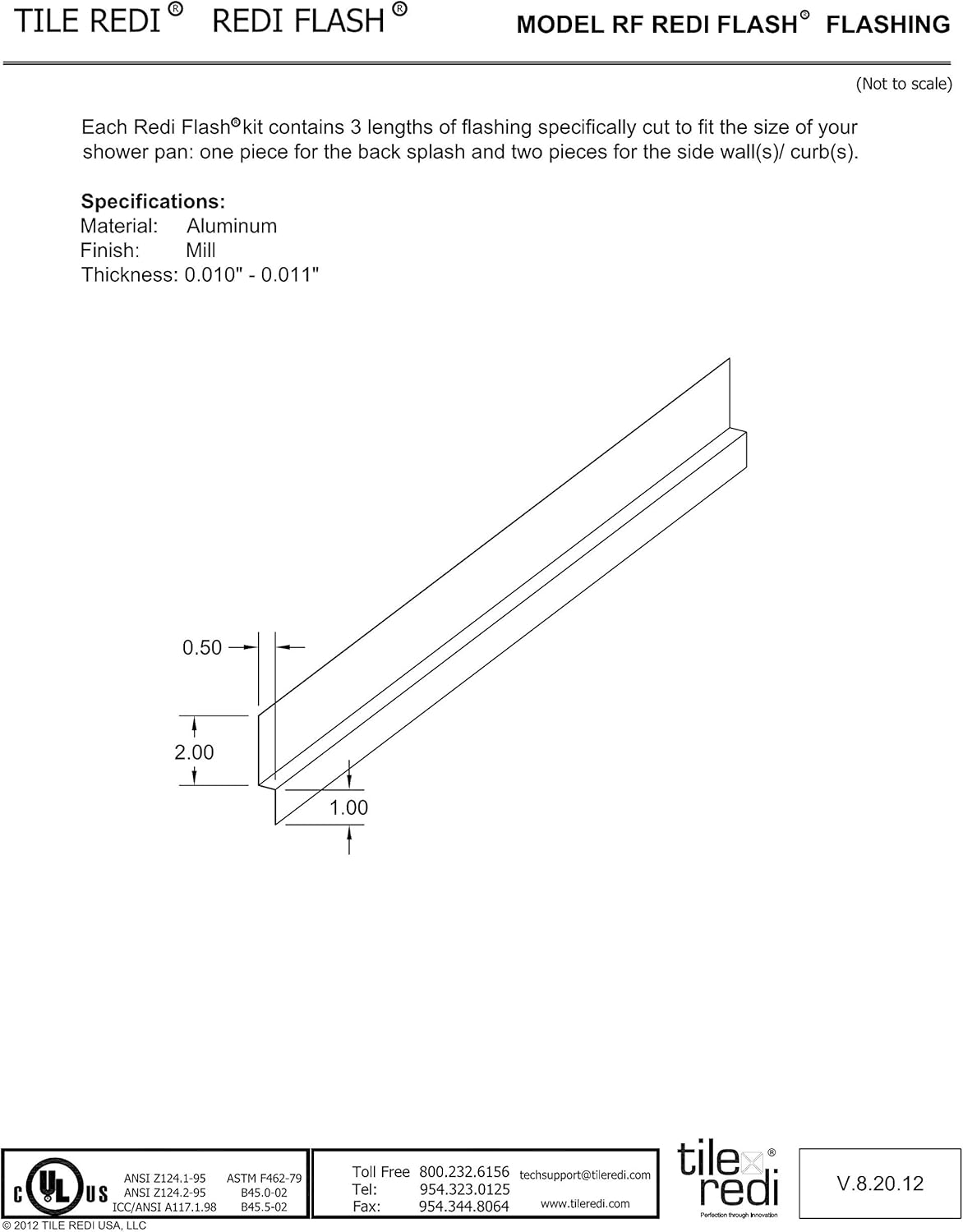 Silver Shower Flashing, 37" x 72", Pack of 2 E86782