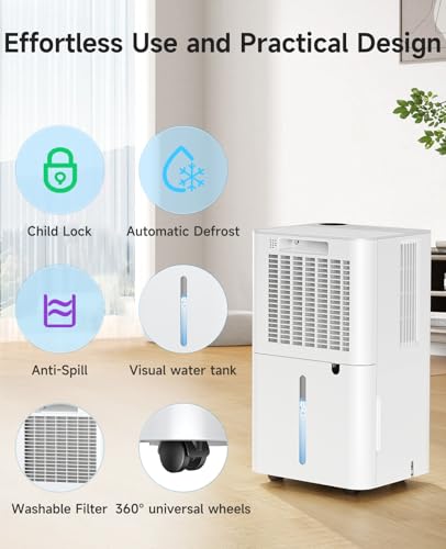 34 Pints Dehumidifier with Drain Hose X90906