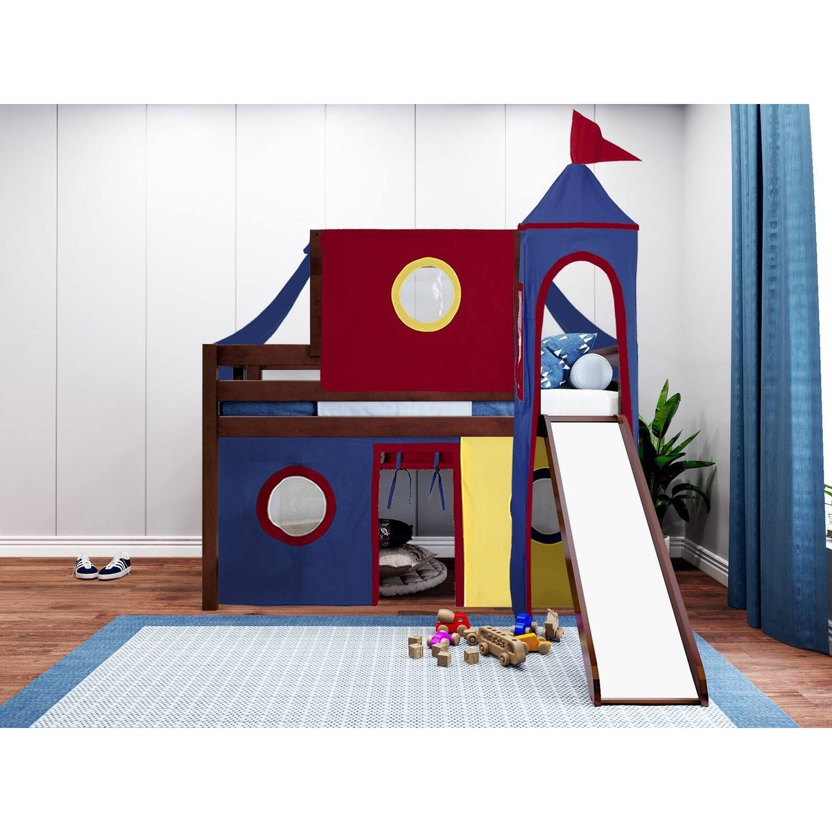 Twin Bed with Slide and Tent C7587