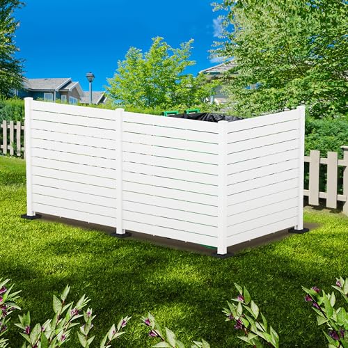 50"W x 47"H Outdoor Privacy Screens Fence Kit (2 White Panels) E96029
