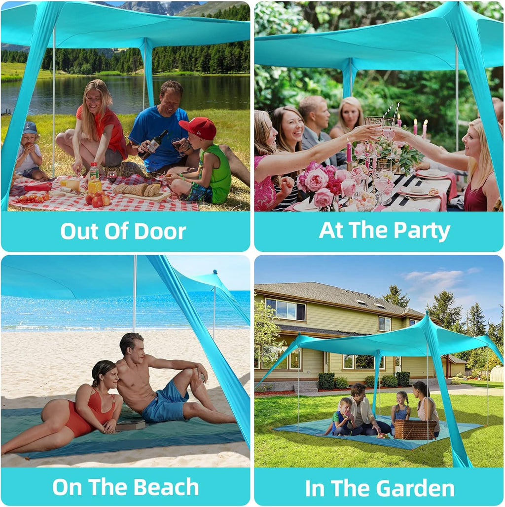 10x10 FT Pop Up Beach Sun Shade Tent with Carrying Bag F7070