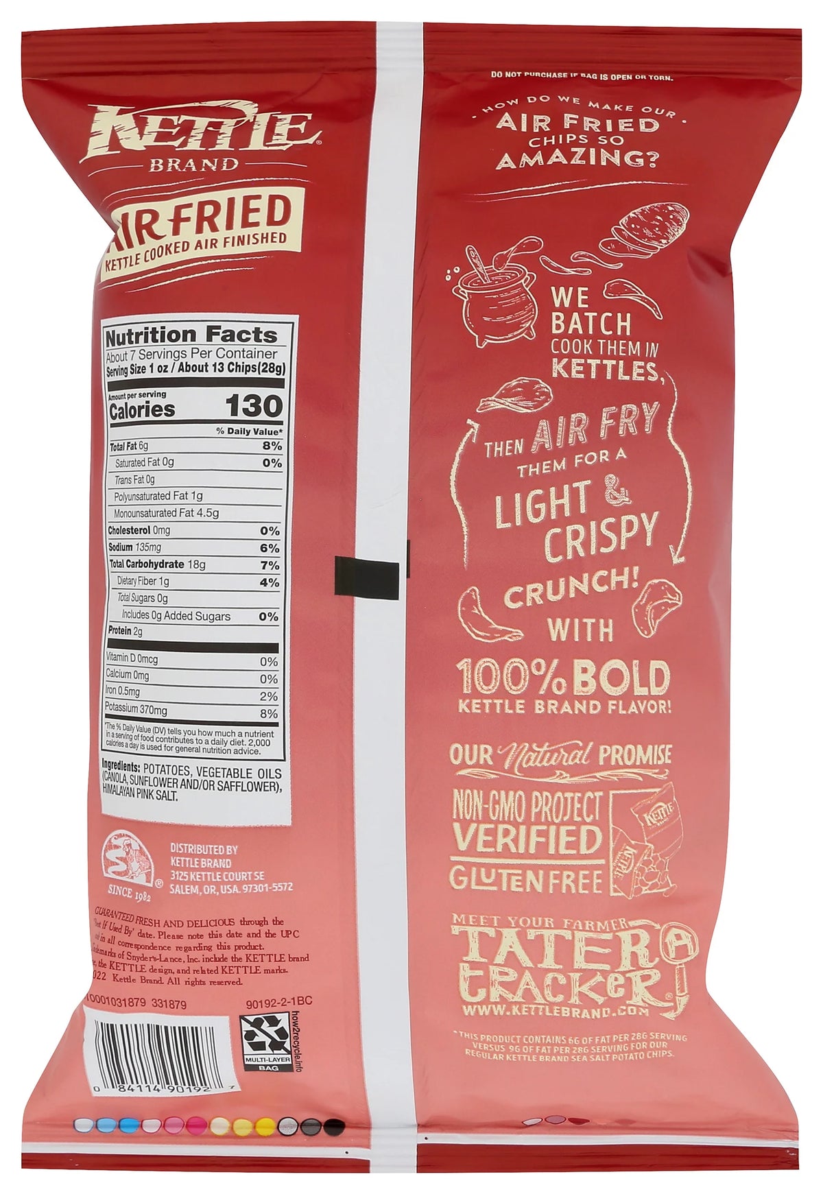 Kettle Cooked Potato Chips Himalayan Salt 6.5 Ounce Pack Of 12 B43095