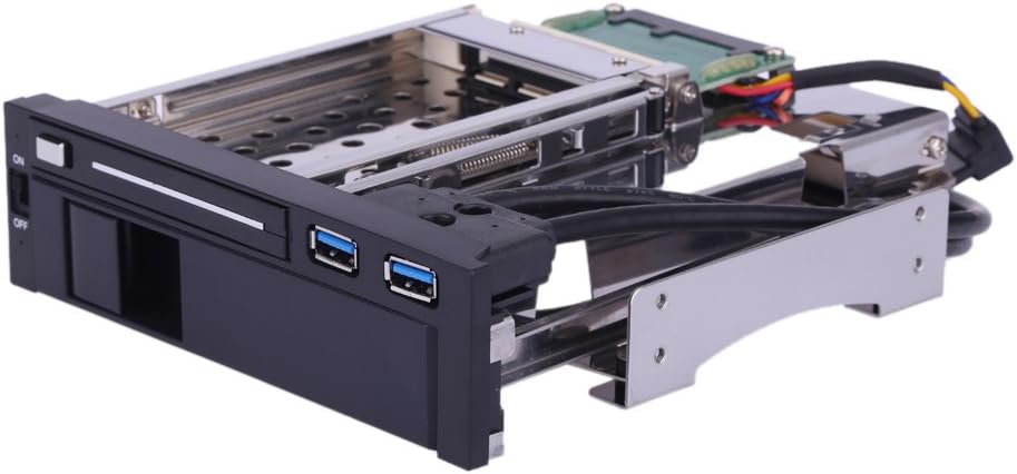 Dual Bay 3.5 + 2.5 Inch SATA III Hard Drive SSD Tray Caddy Internal Mobile Rack Enclosure Docking Station with USB 3.0 Port Hot Swap Pack of 2 V604