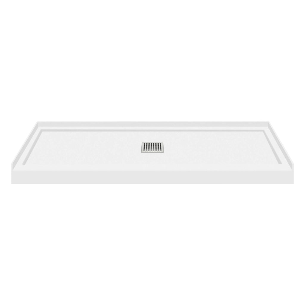 Cameo Single Threshold Shower Base with Center Drain Z5539