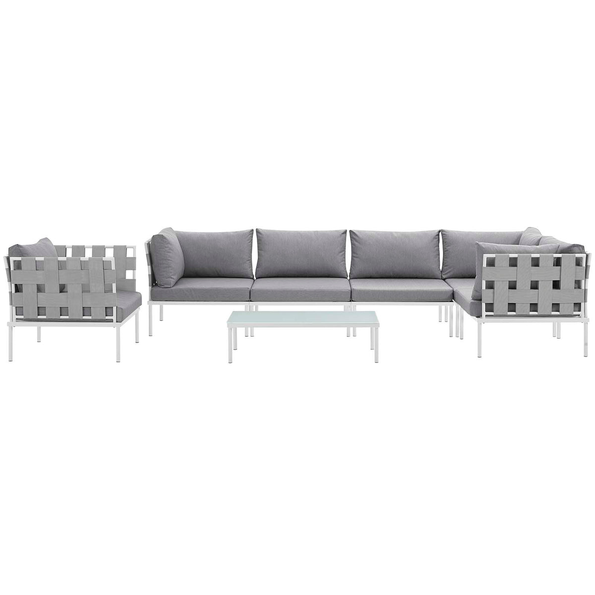 7 Piece Outdoor Patio Aluminum Sectional Sofa Set D386804