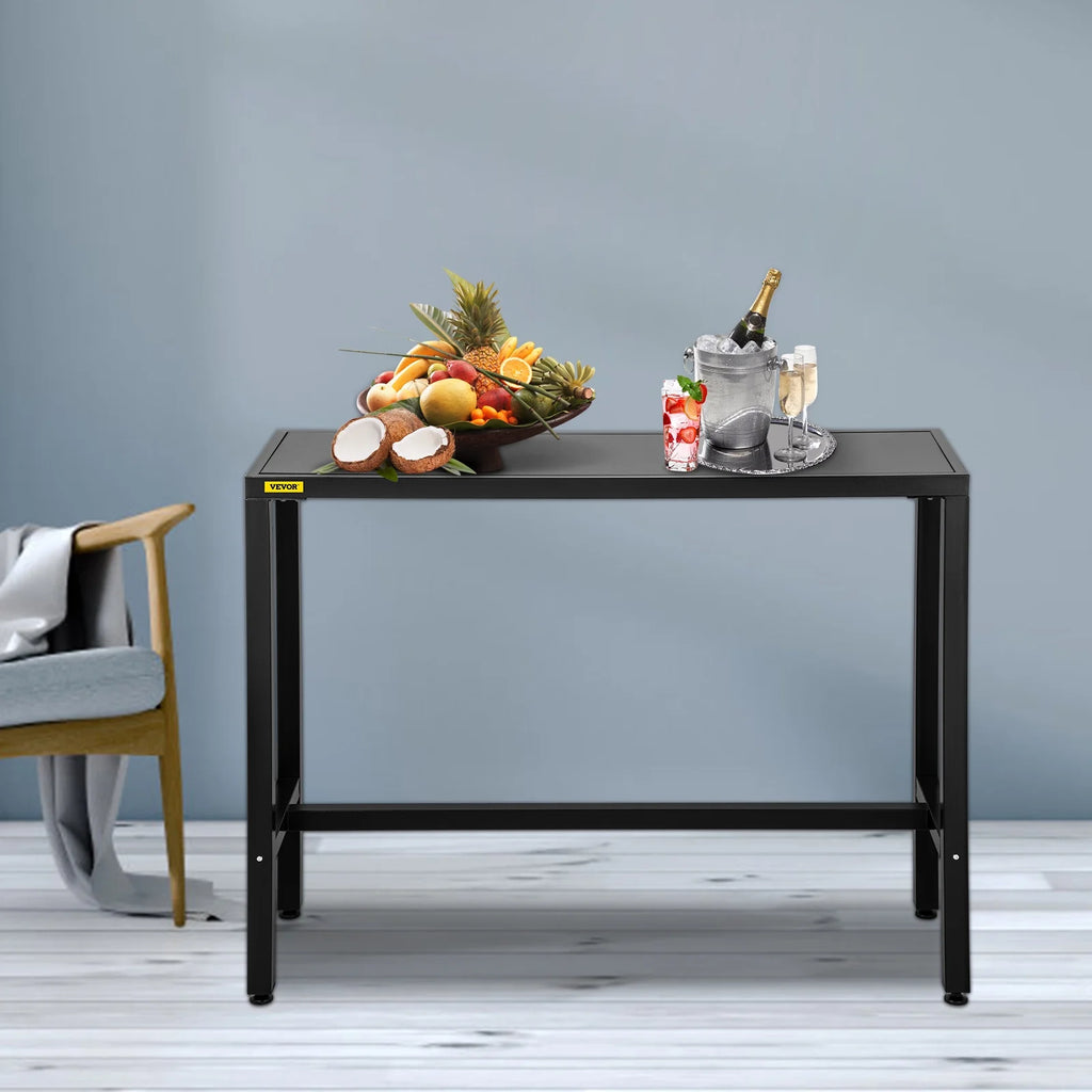 Narrow Rectangular Bar Height Outdoor Table with Adjustable Feet P940615