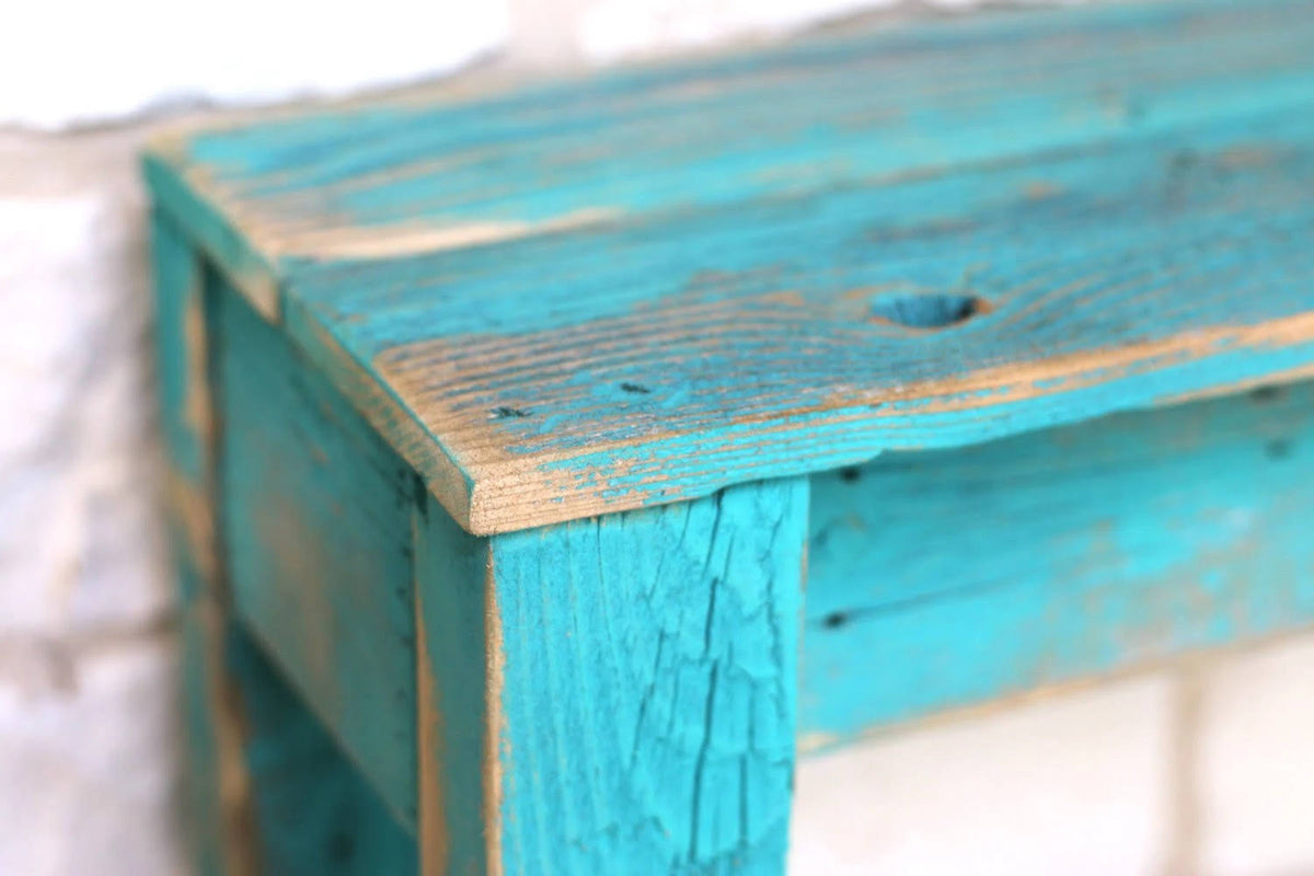 Turquoise Rustic Accent Table V830