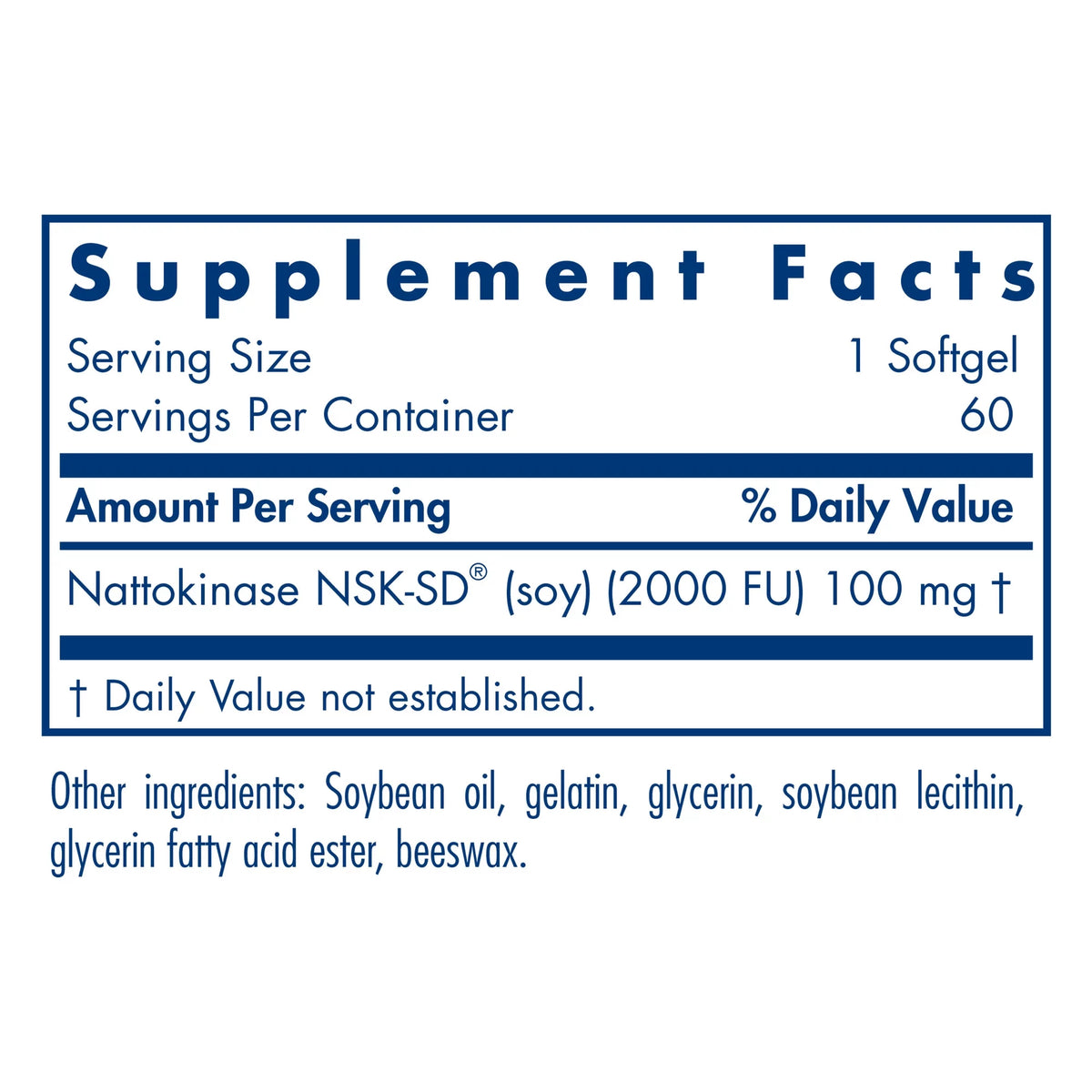 Nattokinase 100mg 60 Softgels T615709