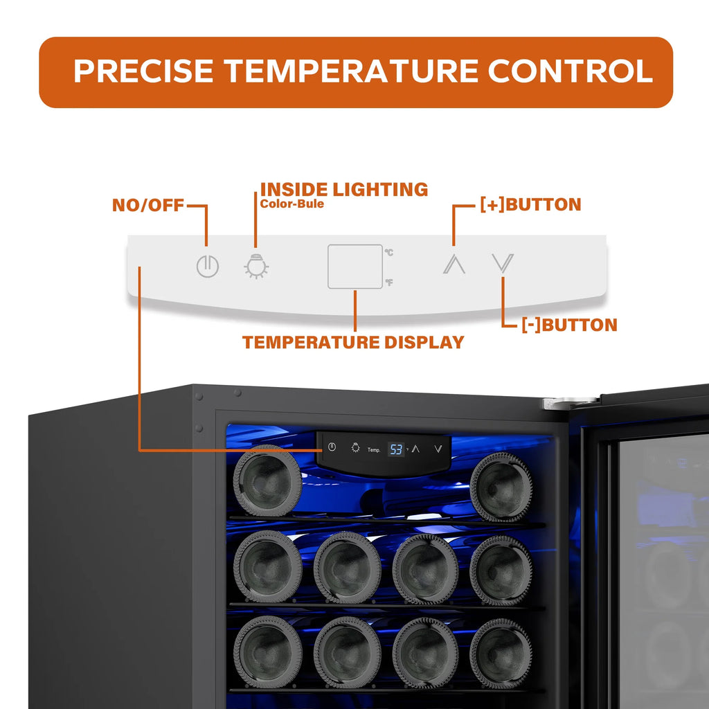 20 Bottle Wine Refrigerator with Glass Door T6045
