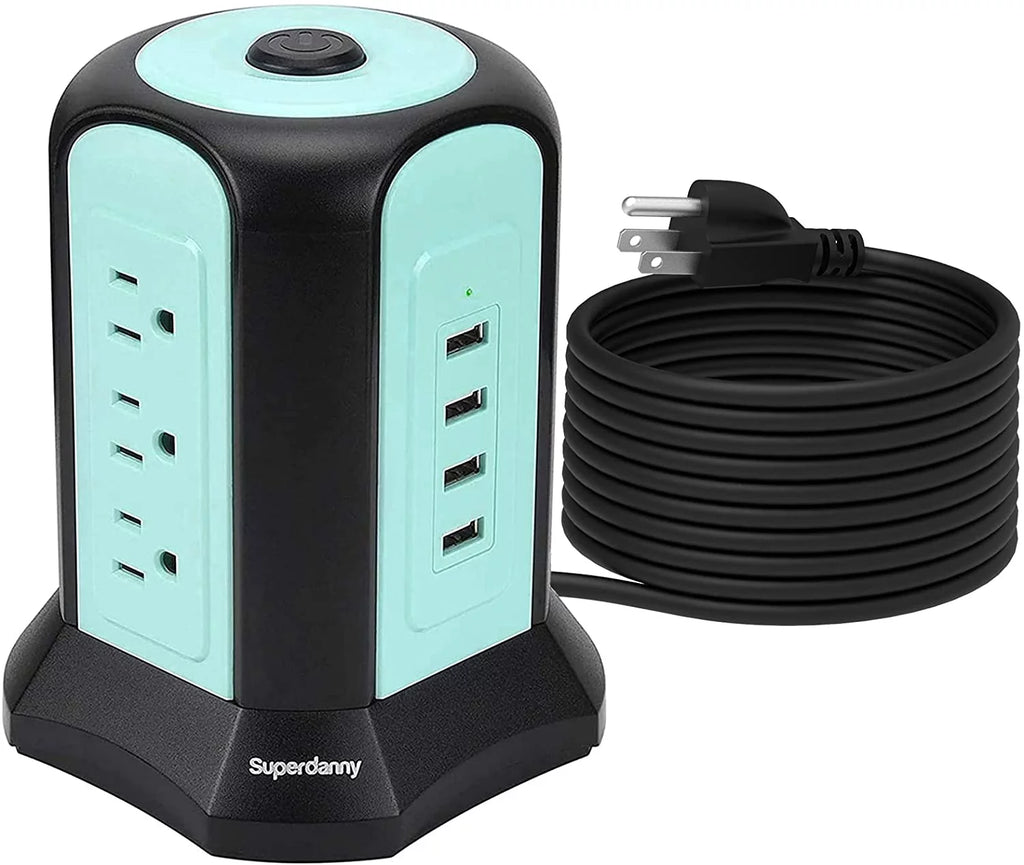 Blue Surge Protector Tower Power Strip with 9 Outlets D930