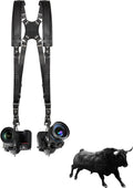 Leather Dual Camera Harness Adjustable Shoulder Straps A4606