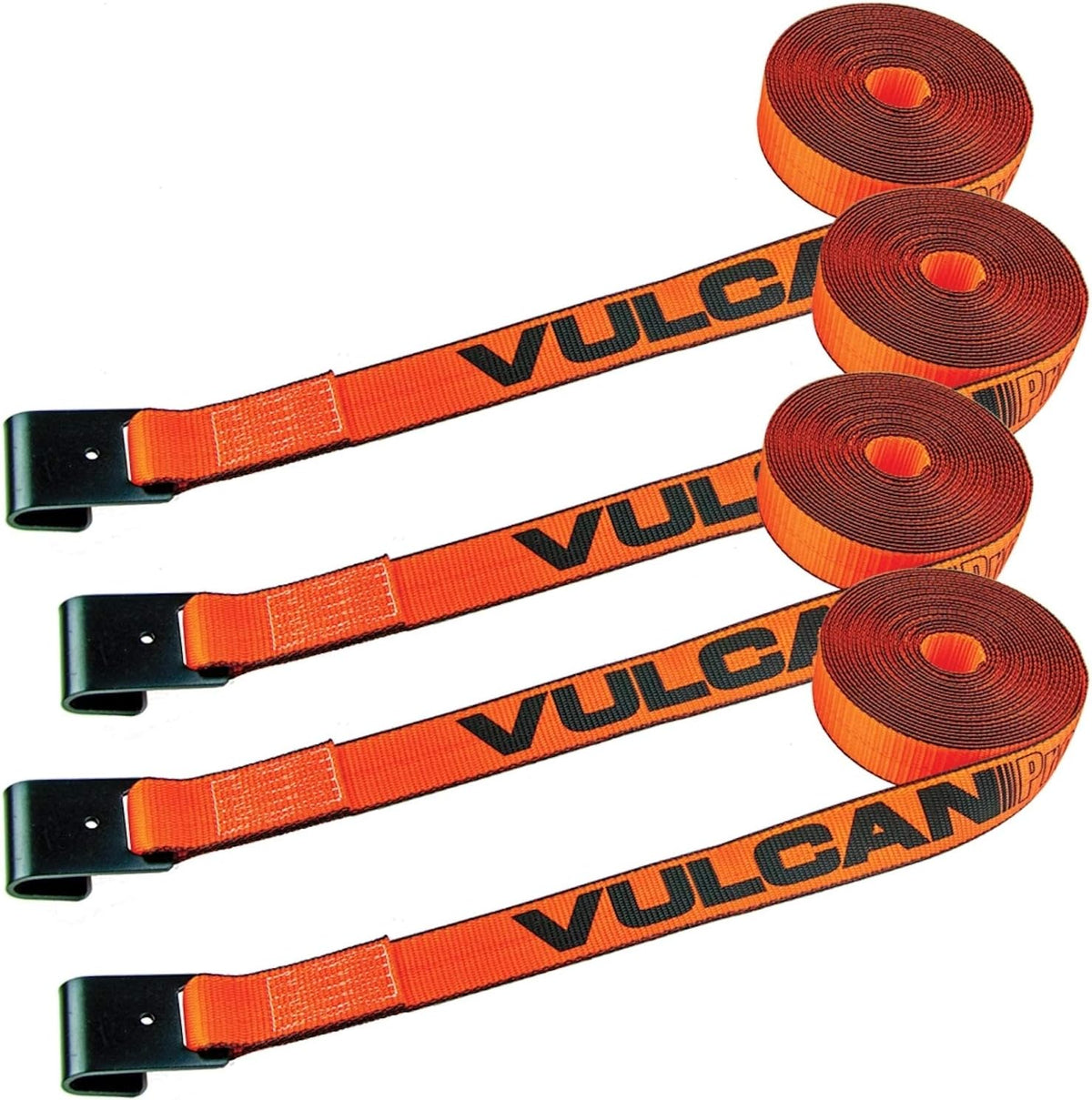 2 Inch x 27 Foot Winch Strap with Flat Hook, 4 Pack V32854