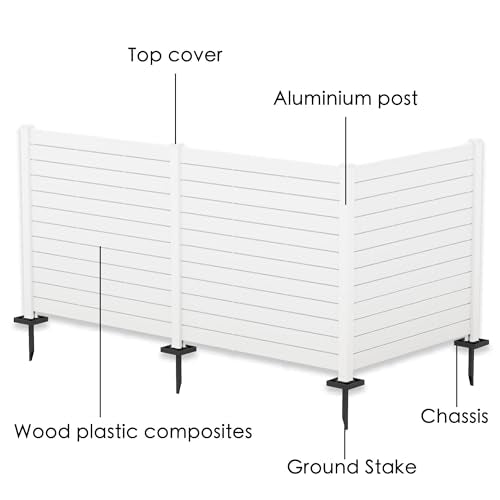 50"W x 47"H Outdoor Privacy Screens Fence Kit (2 White Panels) E96029