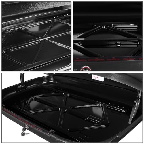 Black 110 LBS 53 X 34 X 15 Inches Lockable Rooftop Cargo Carrier E268197
