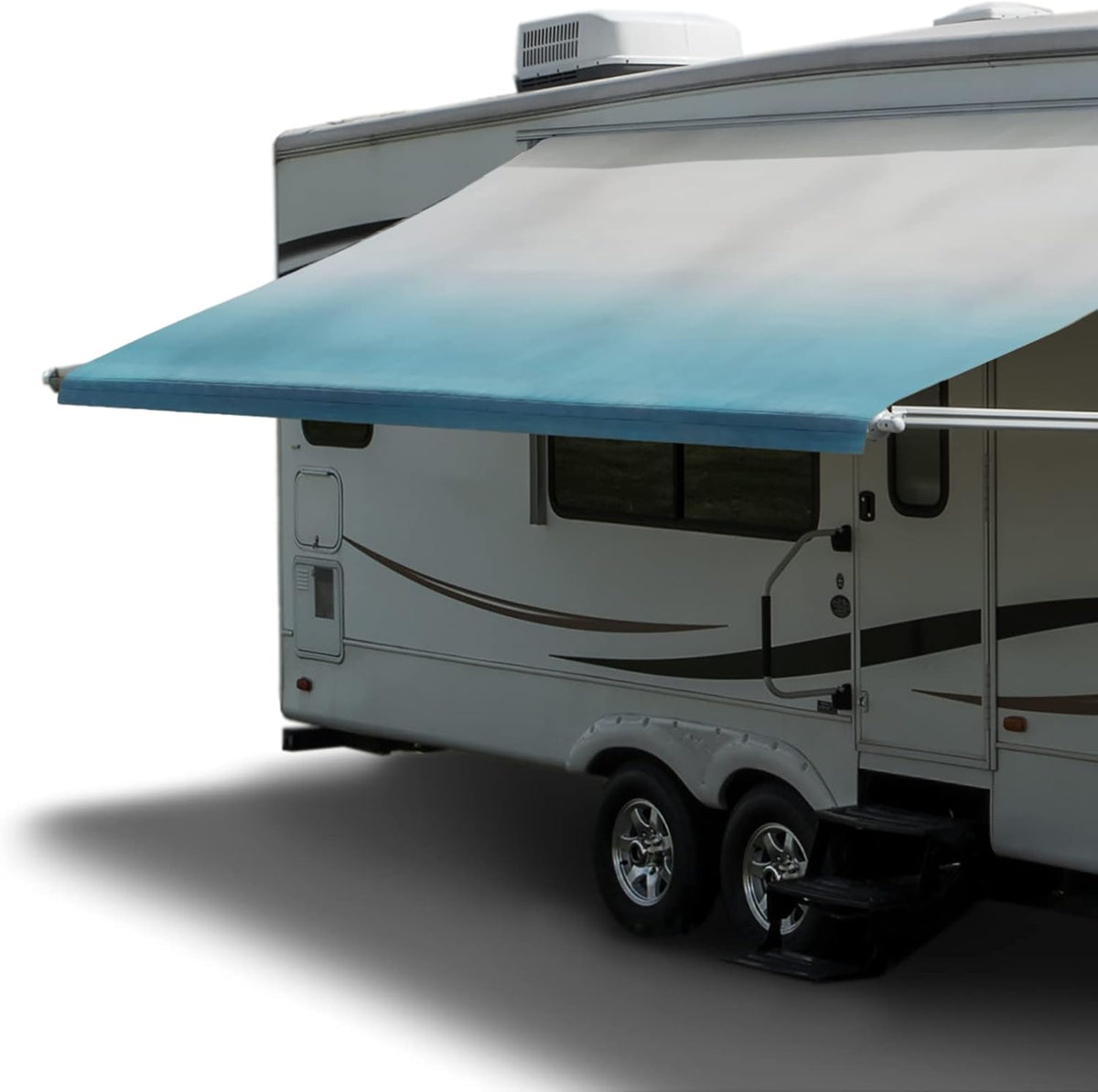 RV Awning Fabric Replacement 19 Foot Blue Heat Sealed W2599