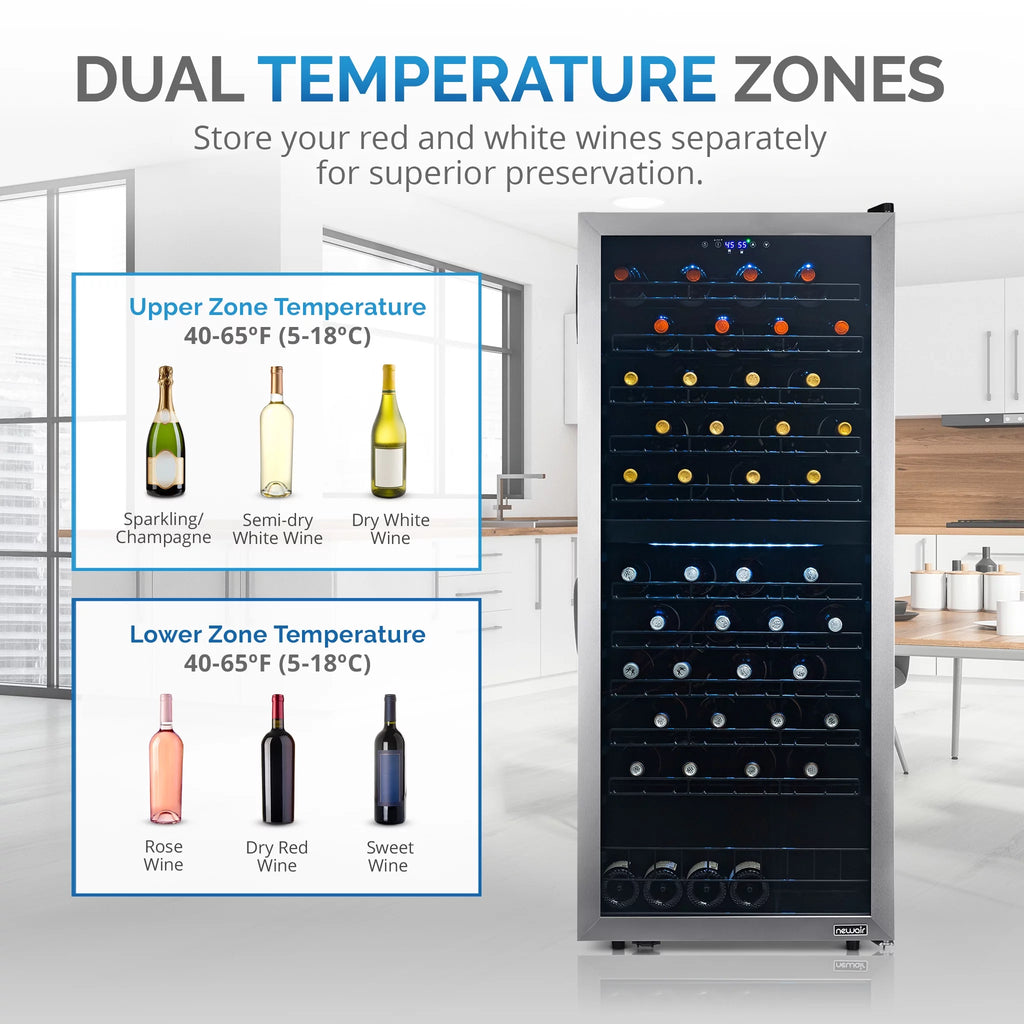 98 Bottle Dual Zone Stainless Steel Wine Refrigerator G29429