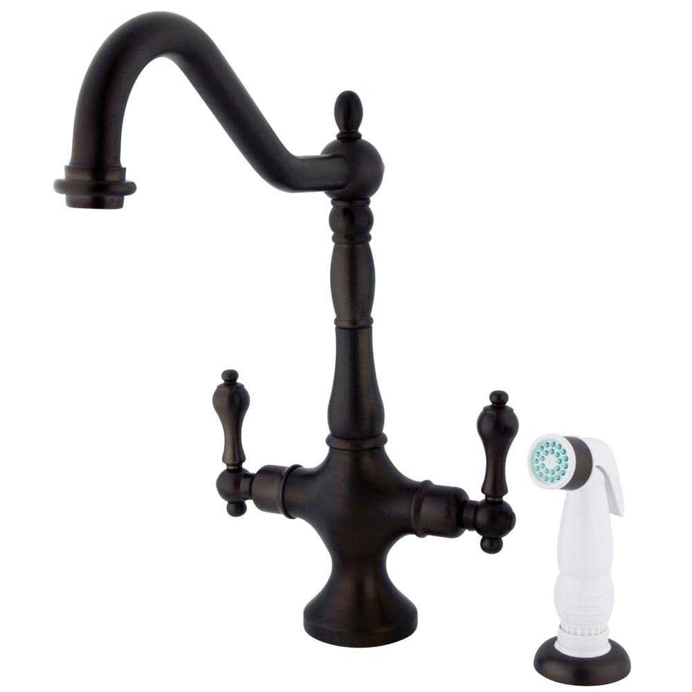 Polished Chrome Kitchen Faucet with White Sprayer T851