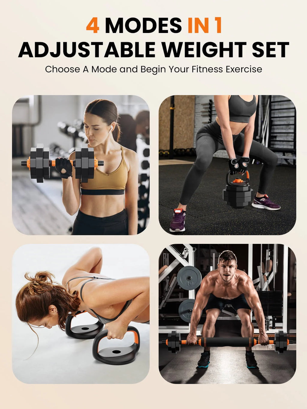 62 lbs Adjustable Dumbbell Set R999191