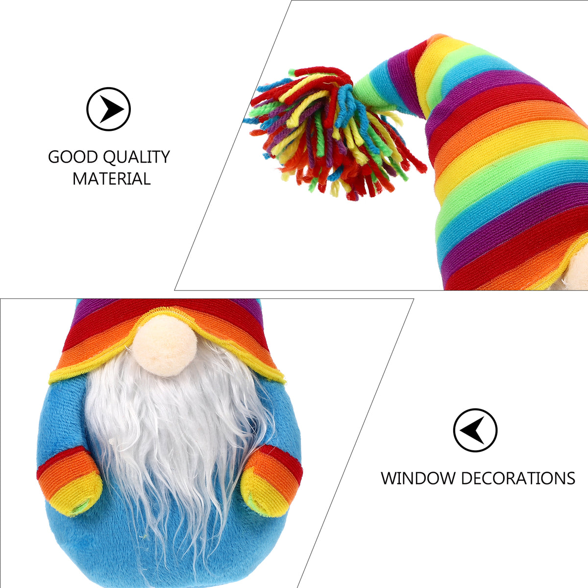 Rainbow Plush Gnome Doll Stuffed Decor K1748