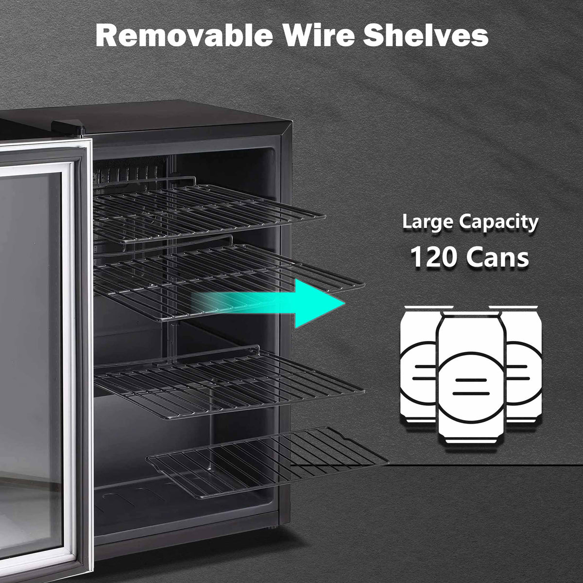 3.2 Cu.ft 120 Can Beverage Refrigerator Cooler K2632