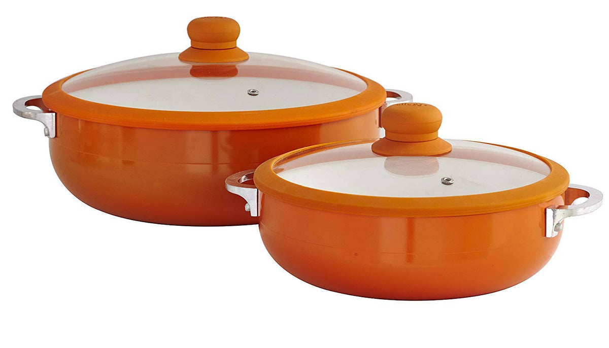 2-Piece Ceramic Nonstick Caldero Set Orange M9454